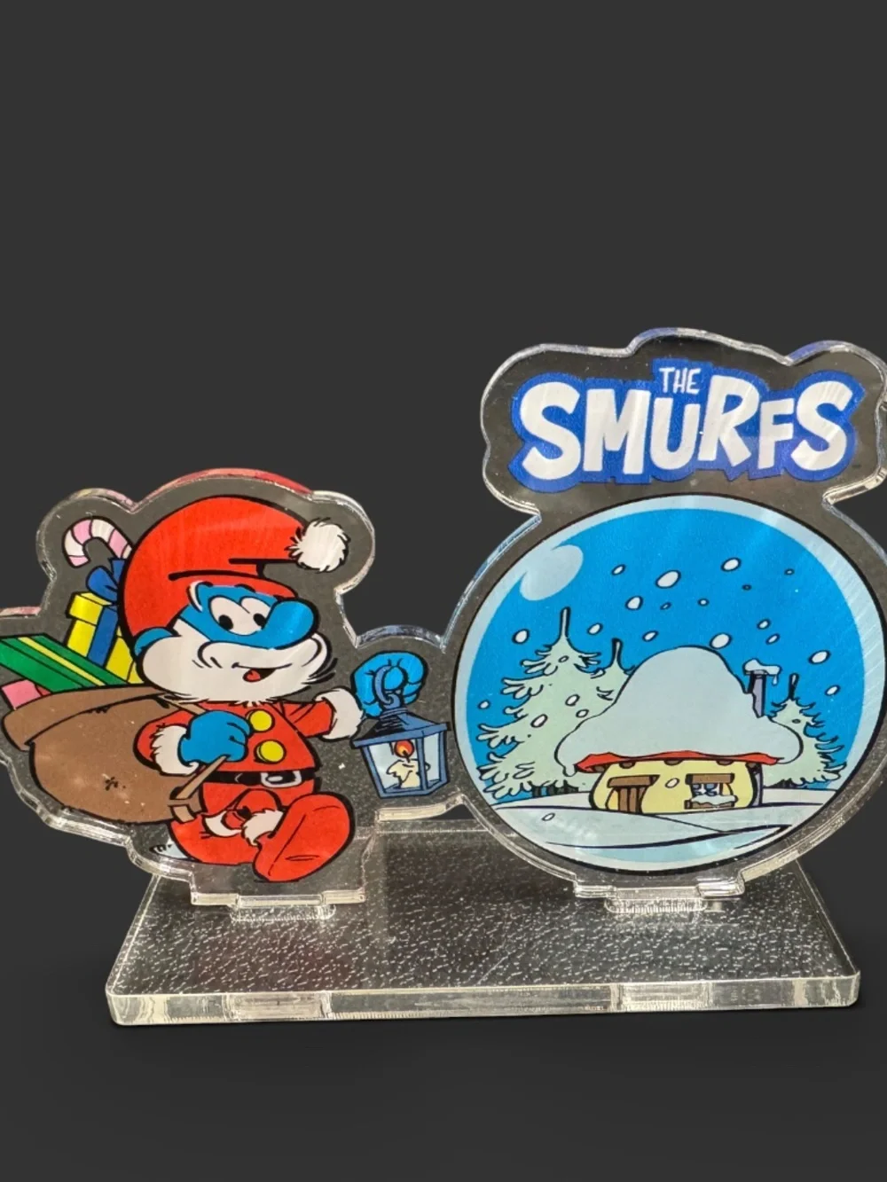 Smurfs Christmas Acrylic Village Standee Decor New
